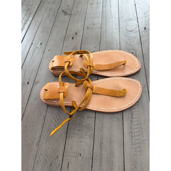 Antidoti Suede Leather T Strap Flat Sandals Size 39 - Picture 5 of 7